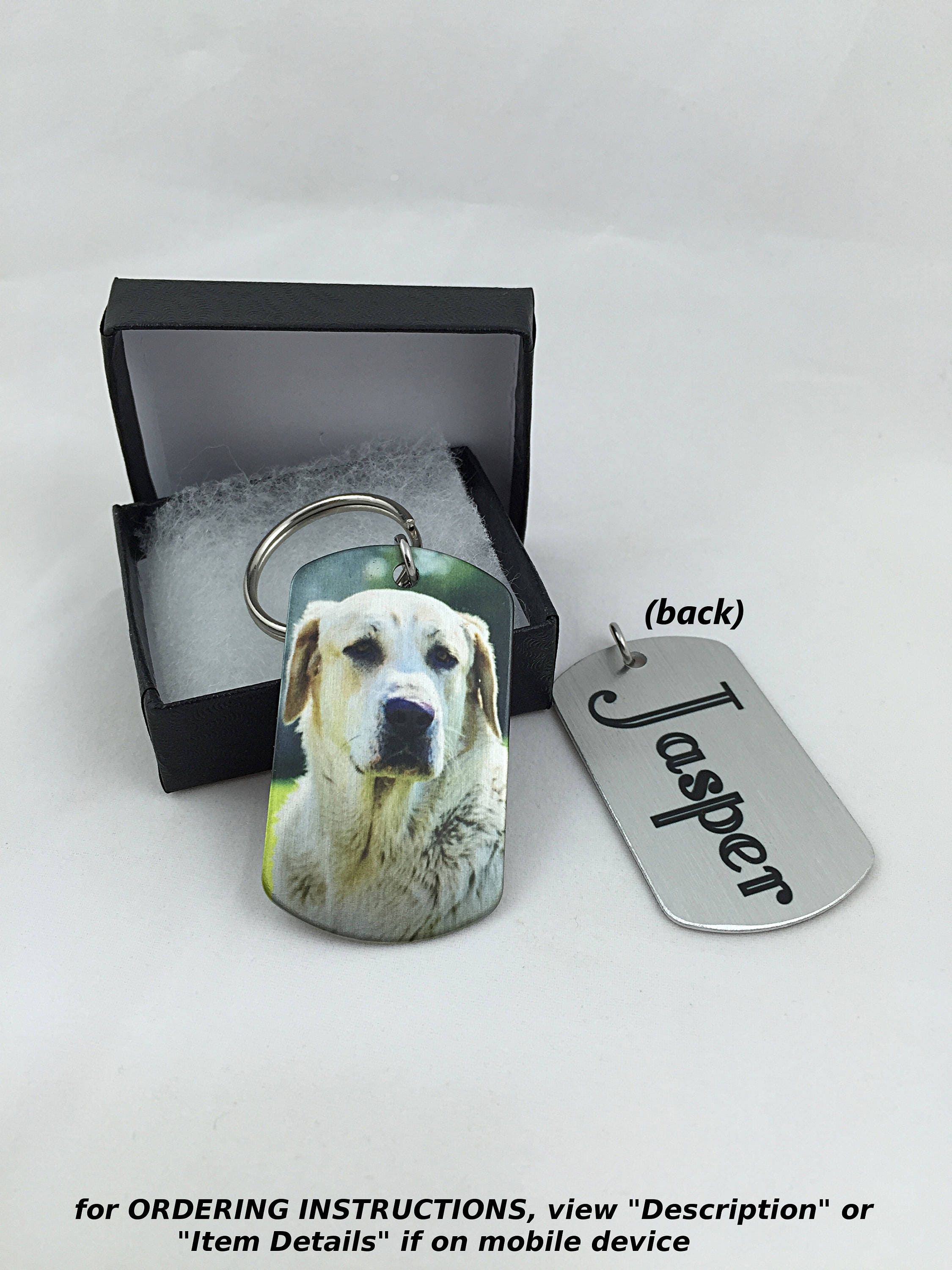 Custom In Memory of Pet Dog Tag KeyChain Personalized Photo Etsy