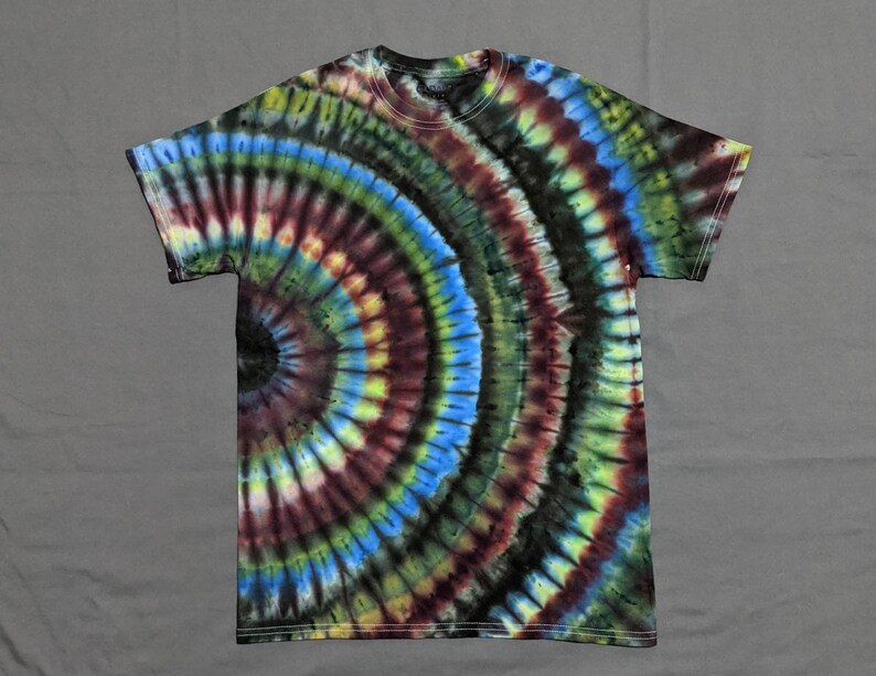 Earthy Side Burst Ice Dye Dark Unique One of a Kind handmade Tie Dye Short Sleeve Long Sleeve Shirt