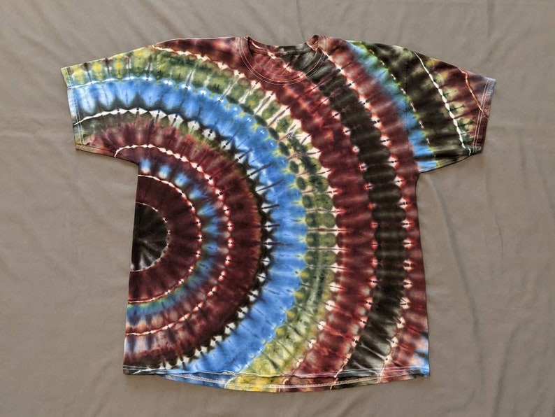 Earthy Side Burst Ice Dye Dark Unique One of a Kind handmade Tie Dye Short Sleeve Long Sleeve Shirt