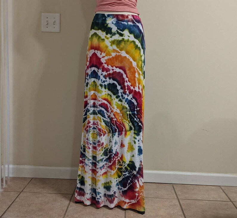 Mandala Skirt Earthy Handmade Unique Tie Dye Floor Length Maxi Skirt