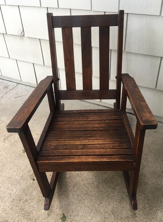 childs oak rocking chair