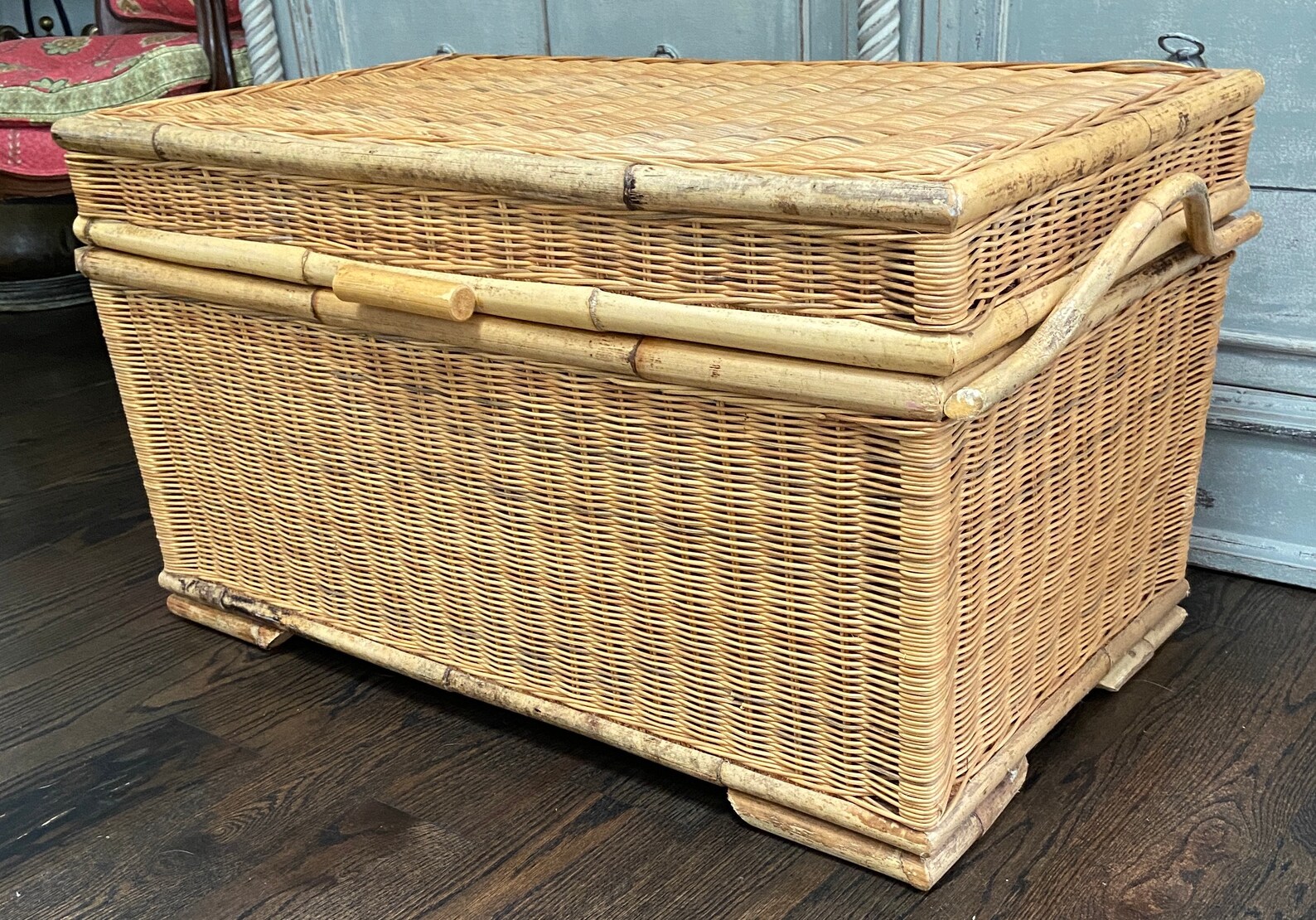 Vintage Bamboo & Wicker Trunk Coffee Table Etsy