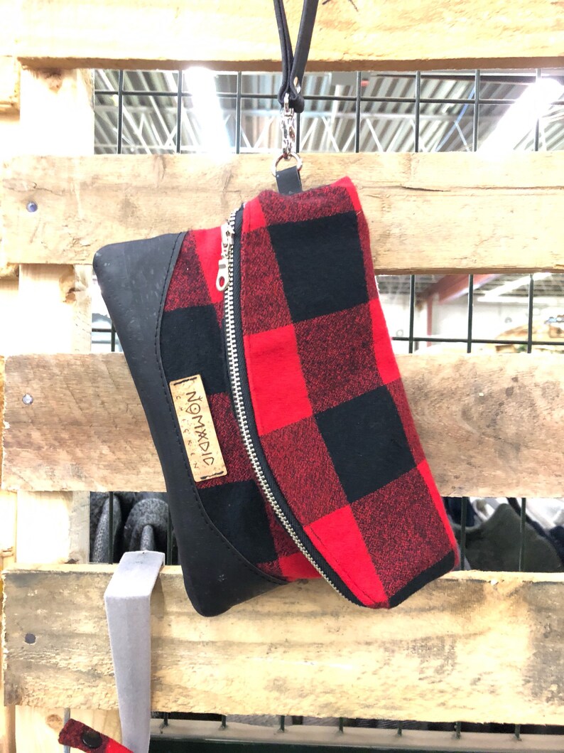 Hazel foldover clutch, small clutch bag, wristlet, foldover bag, buffalo plaid clutch, buffalo plaid bag image 2