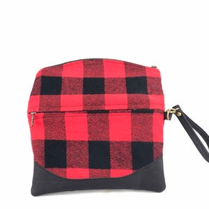 Hazel foldover clutch, small clutch bag, wristlet, foldover bag, buffalo plaid clutch, buffalo plaid bag image 5