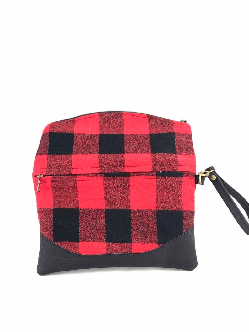 Hazel foldover clutch, small clutch bag, wristlet, foldover bag, buffalo plaid clutch, buffalo plaid bag image 5