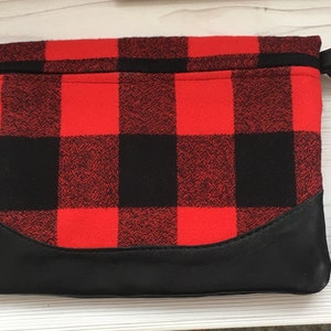 Hazel foldover clutch, small clutch bag, wristlet, foldover bag, buffalo plaid clutch, buffalo plaid bag image 3