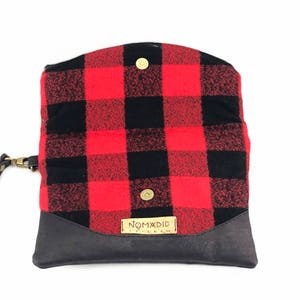 Hazel foldover clutch, small clutch bag, wristlet, foldover bag, buffalo plaid clutch, buffalo plaid bag image 4