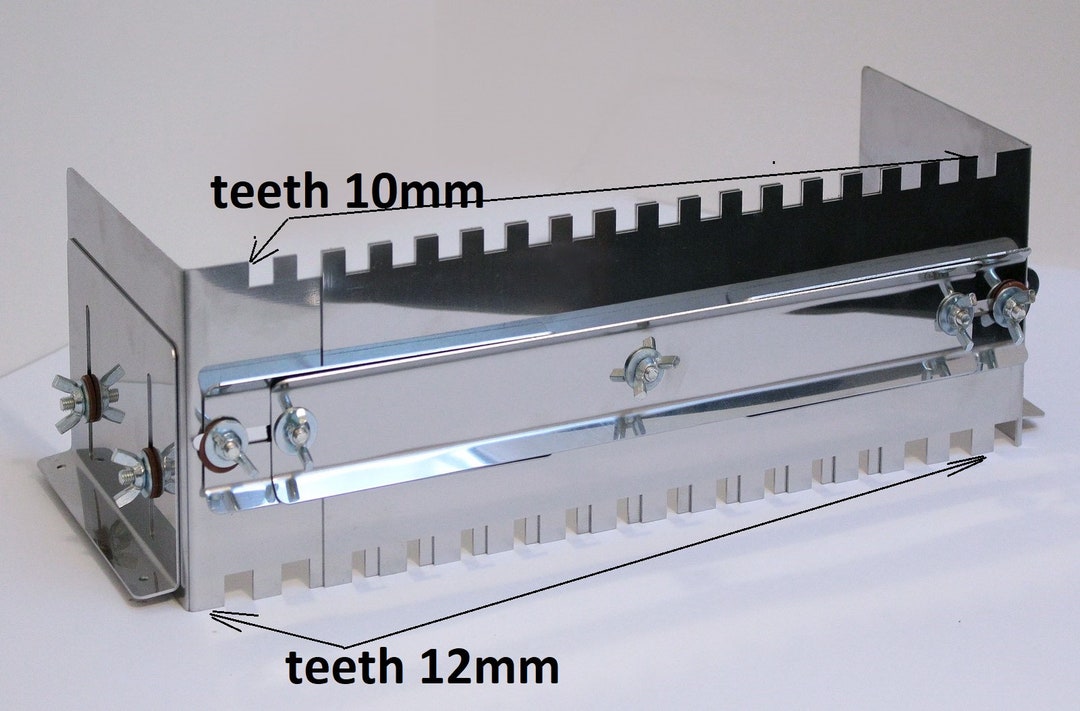 Twosided Adjustable Trowel Box Stainless Steel TEETH 10/12mm Tiling
