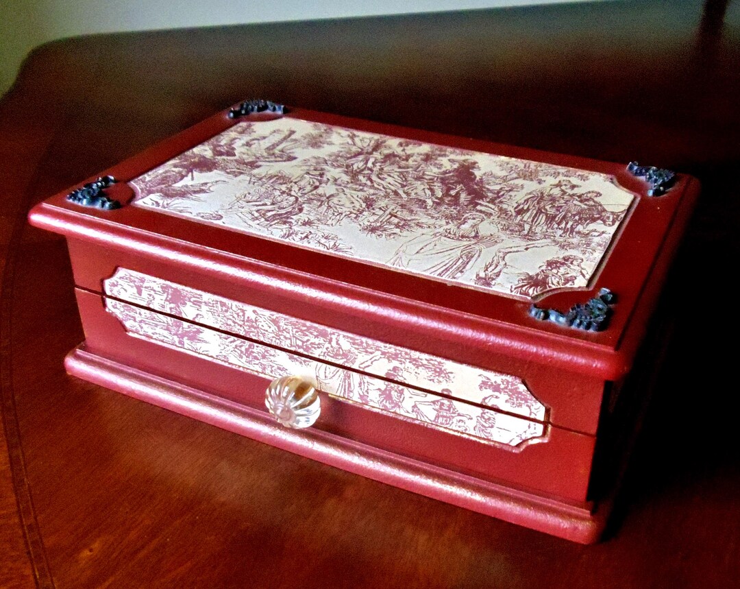 Vintage Decoline Jewelry Box, French Provincial Style Lucite Knob ...
