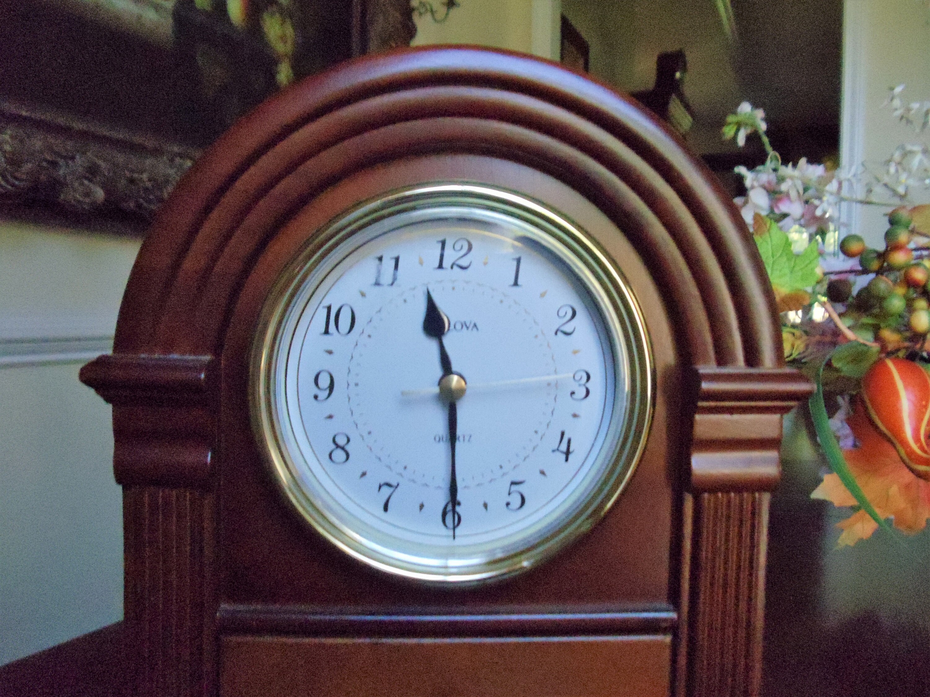 Clock Jewelry Box Vintage Bulova Quartz Mantel Mahogany Wood Etsy