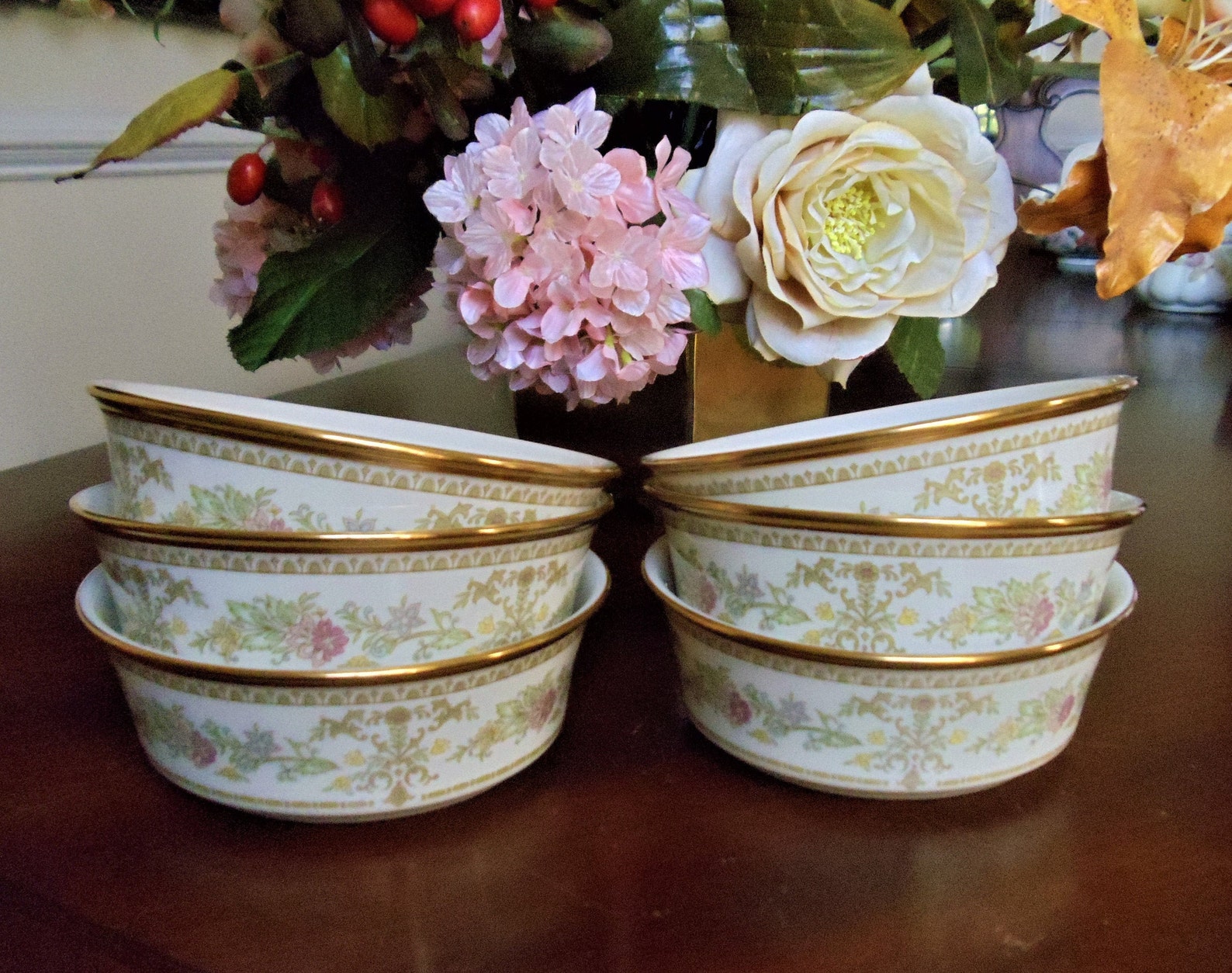 Vintage Lenox Made in USA Floral Bowls Collectible Castle Etsy