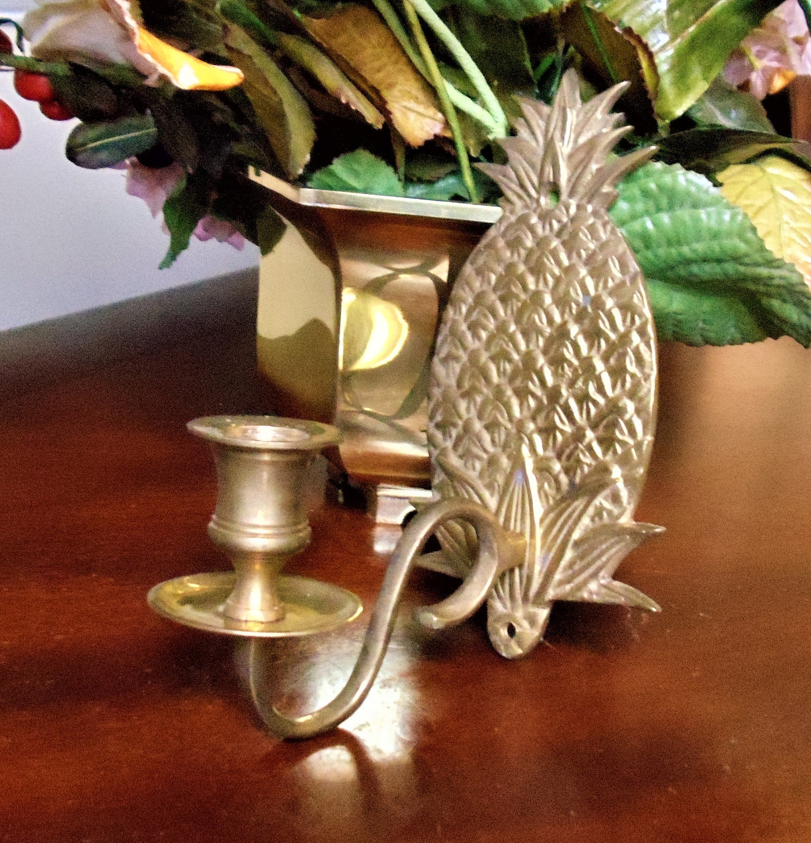 Brass Pineapple Candle Holder Vintage Solid Brass Pineapple Etsy