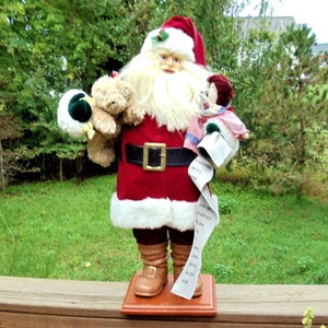 Vintage Mid-Century Santa Figure: Large Christmas Display with Gifts
