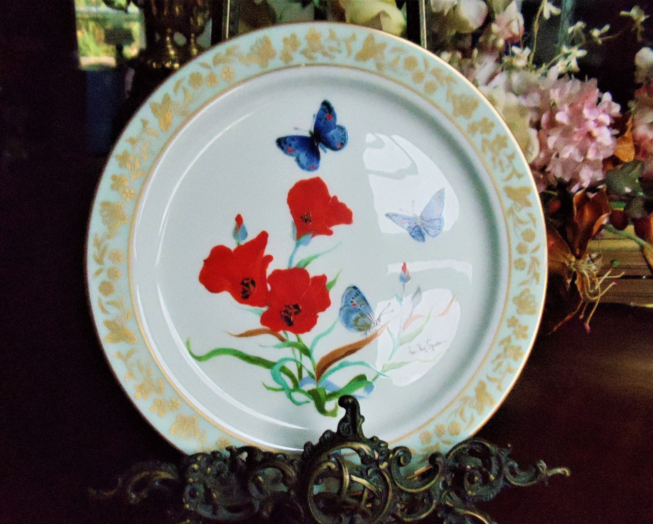 Lenox Made in USA Butterflies & Flowers Plate Limited Edition Etsy