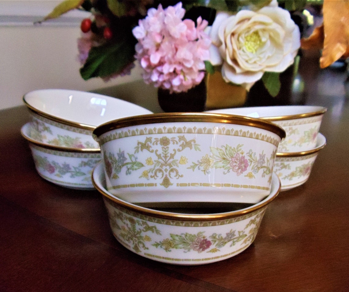Vintage Lenox Made in USA Floral Bowls Collectible Castle Etsy
