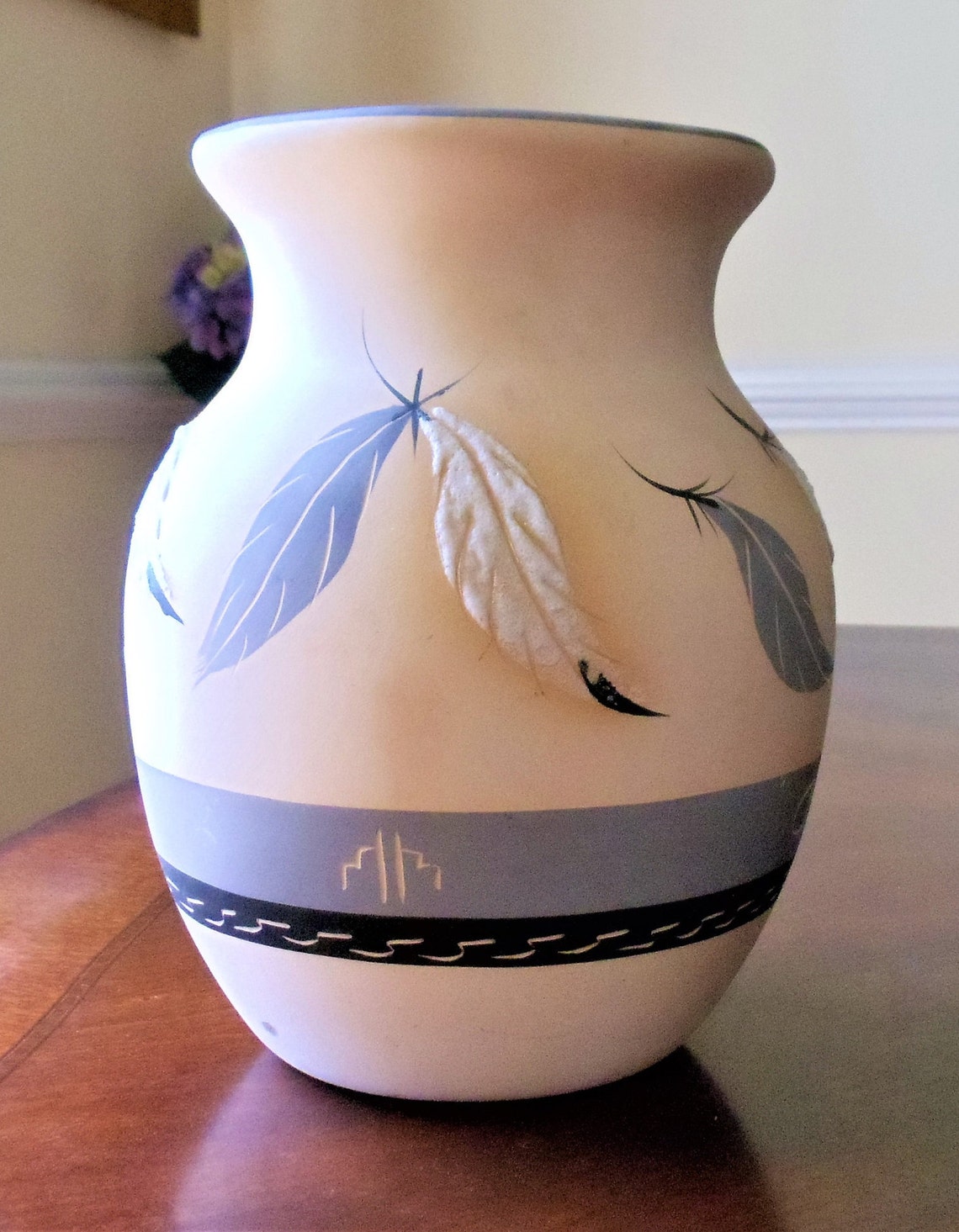 Vintage Southwestern/native American Vase Handpainted Desert Etsy