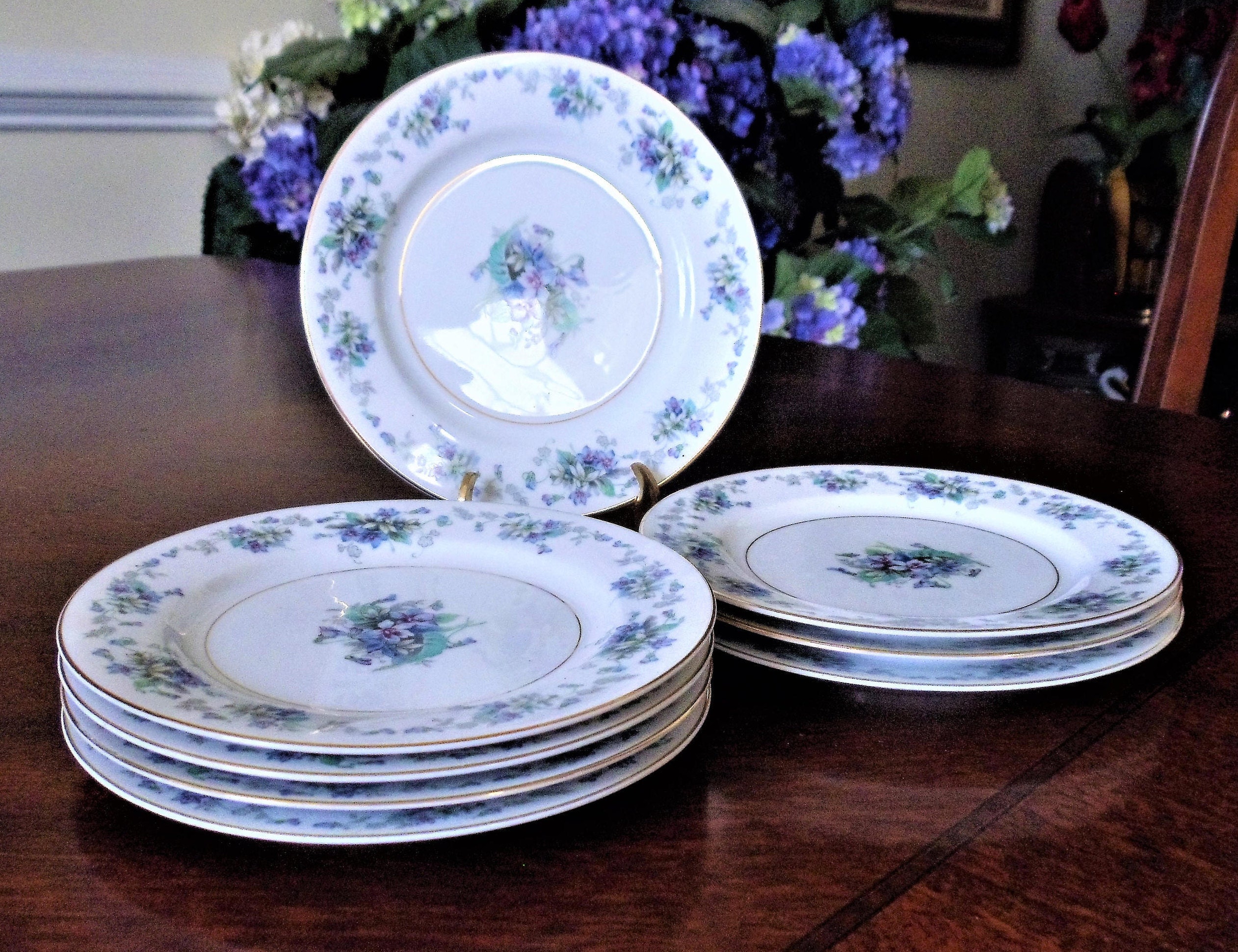 Noritake Blue & White Dessert Plates Set of 8 Vintage Japan Etsy