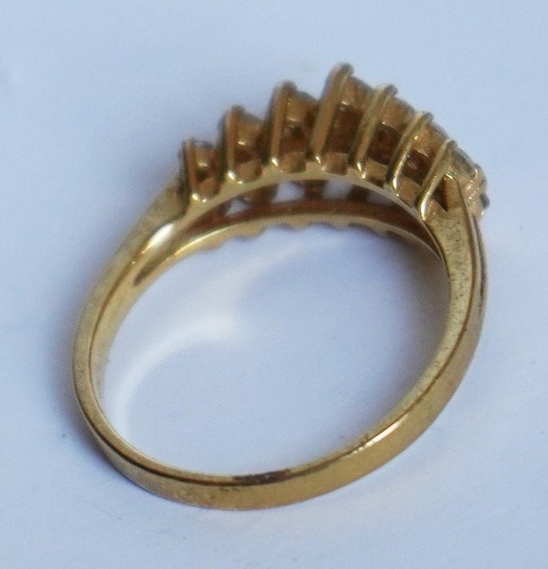 Vintage Gold Plated Multi Stones Cubic Zirconia Gold Plated Sparkling Promise Ring Cocktail Ring CZ Ring Size 9 Elegant Valentine/'s Gift