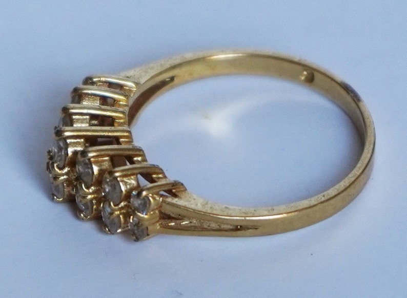 Vintage Gold Plated Multi Stones Cubic Zirconia Gold Plated Sparkling Promise Ring Cocktail Ring CZ Ring Size 9 Elegant Valentine/'s Gift