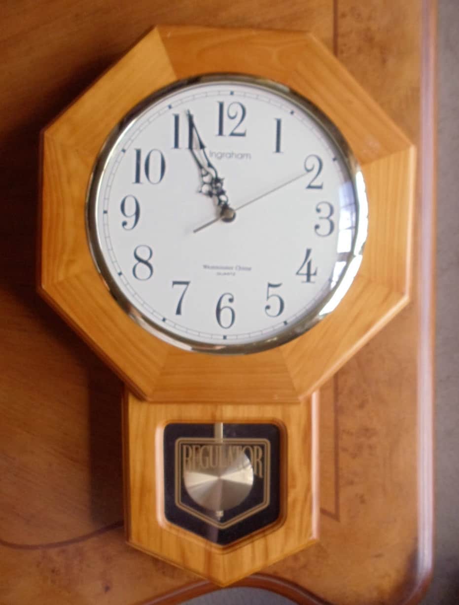 SALE! Vintage Large Wall Clock, Ingraham Westminster Chime-quartz