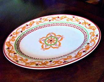 ポルトガルHANDPAINTED A.SANTOS PORTUGAL プレート Vintage A. Santos 172-50 Oval Turkey Platter Made Portugal. Hand