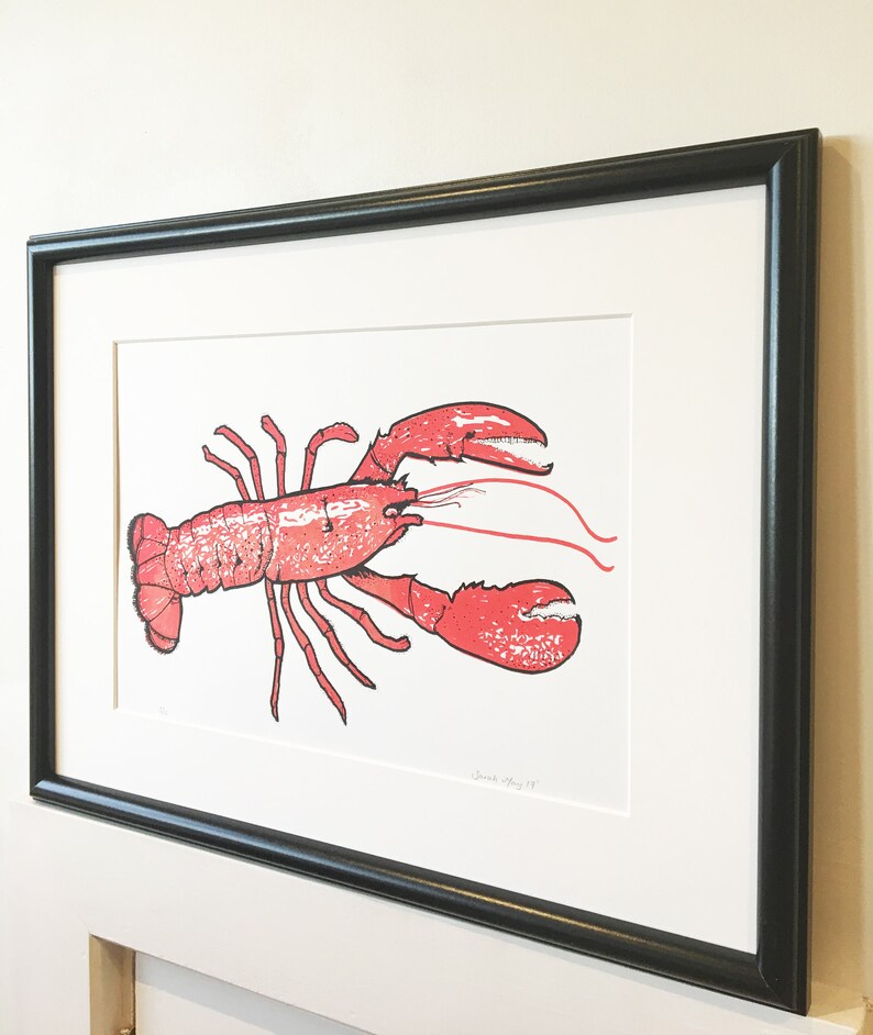 Lobster Silk Screen Print Limited Edition - Etsy UK