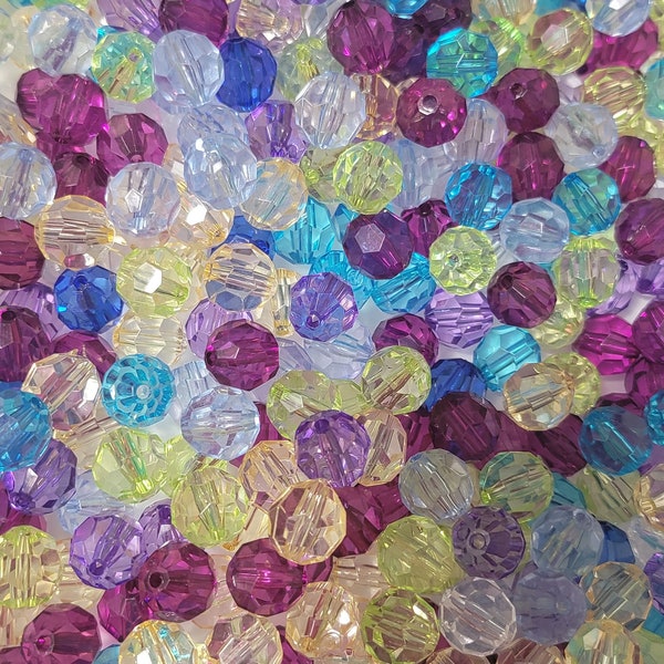 16mm Clear Faceted Bead Mix, Grab Bag, Bulk Beads, Chunky Bead Supplies, CBS, Disco Beads, Jewelry Making, Beading, DIY Crafts, Wholesale
