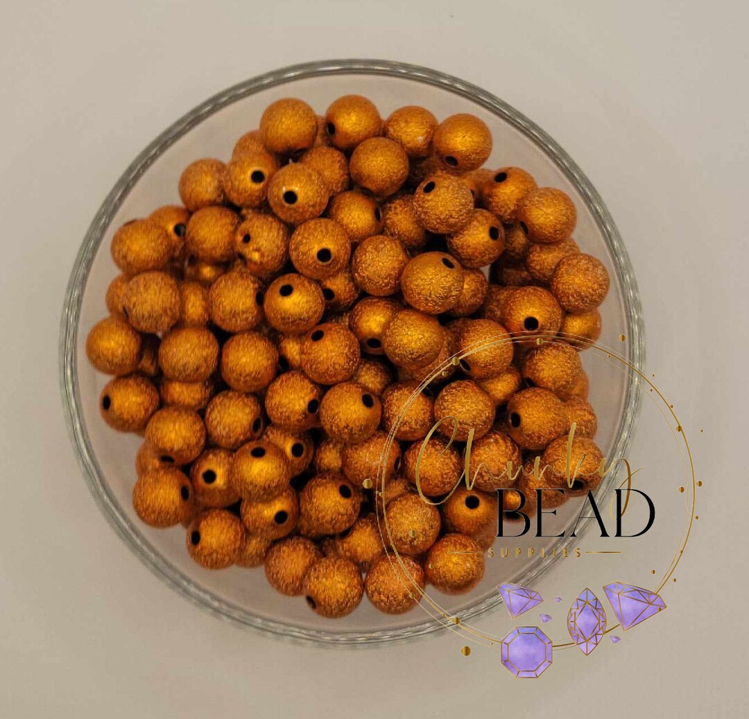 12mm burnt Orange Stardust Acrylic Beads, Chunky Bead Supplies, CBS