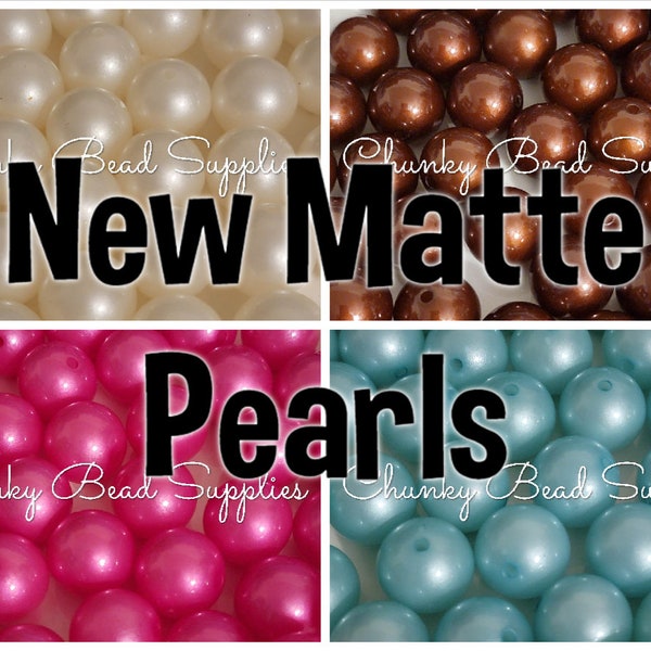 20mm New Matte Pearls Ivory Brown Hot Pink Mint Blue