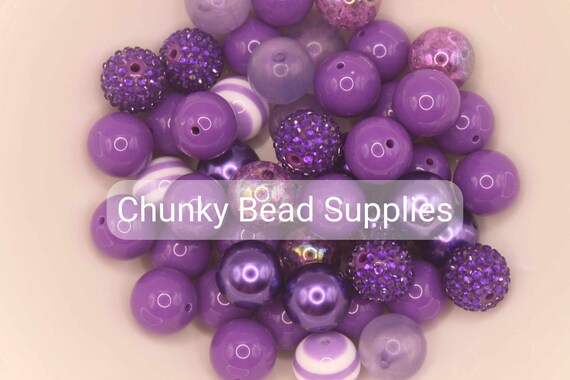 20mm Bulk Bead Mix purple CBS Chunky Bead Supplies Gumball