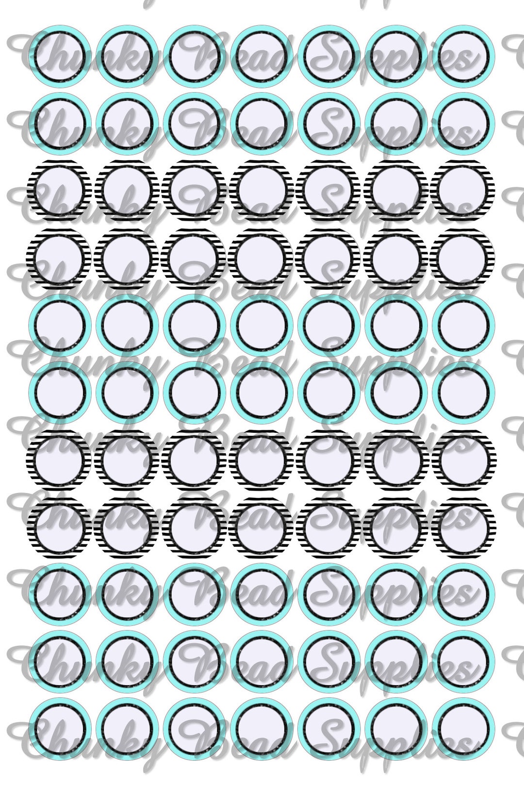 12mm BCI Editable Sheet Mint Blue and Black Etsy