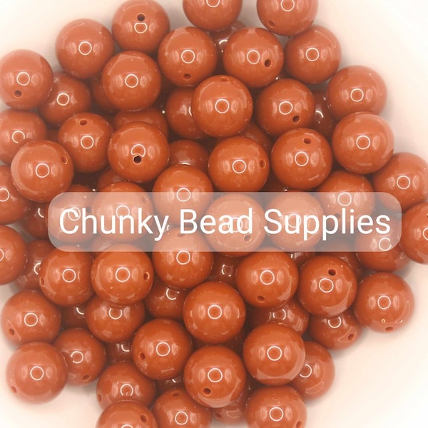 20mm Copper Brown Solid Acrylic Beads