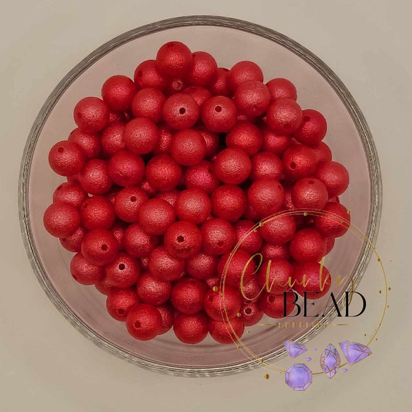 12mm “Red” Wrinkle Acrylic Beads, Chunky Bead Supplies, CBS, Chunky Bubblegum, Mini Chunky Beads, Textured, Specialty, Jewelry Making, DIY