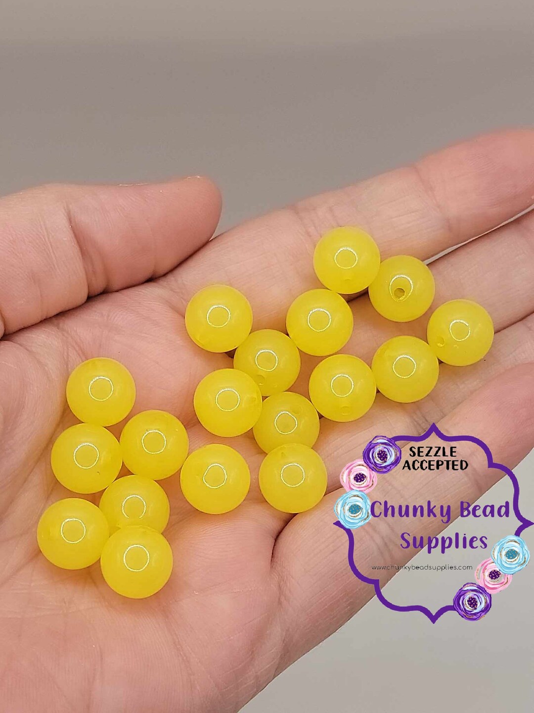 12mm yellow Jelly Acrylic Beads Gumball Beads Etsy
