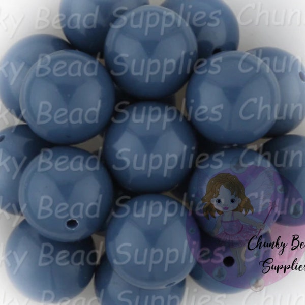 S71 Aegean Blue Solids 20mm Chunky Beads