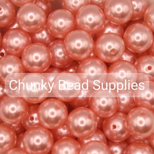 20mm Pink Pearl Chunky Bubblegum Beads