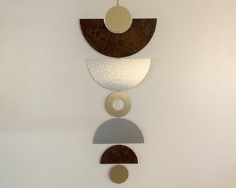 Mixed Metal Wall Art, Geometric Wall Hanging