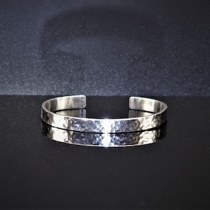 Men's Thin Hammered Sterling Silver / Nickel Silver Cuff Men's Thin Hammered Sterling Silver / Nickel Silver Cuff