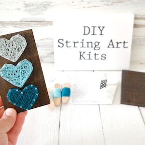 DIY HEART Trio String Art Kit, Do it yourself, heart sign, farmhouse sign, diy craft kit, heart wall art, tiered tray sign, home decor