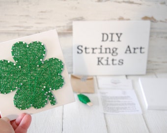with wall frame Four leaf clover string art kit String art kit