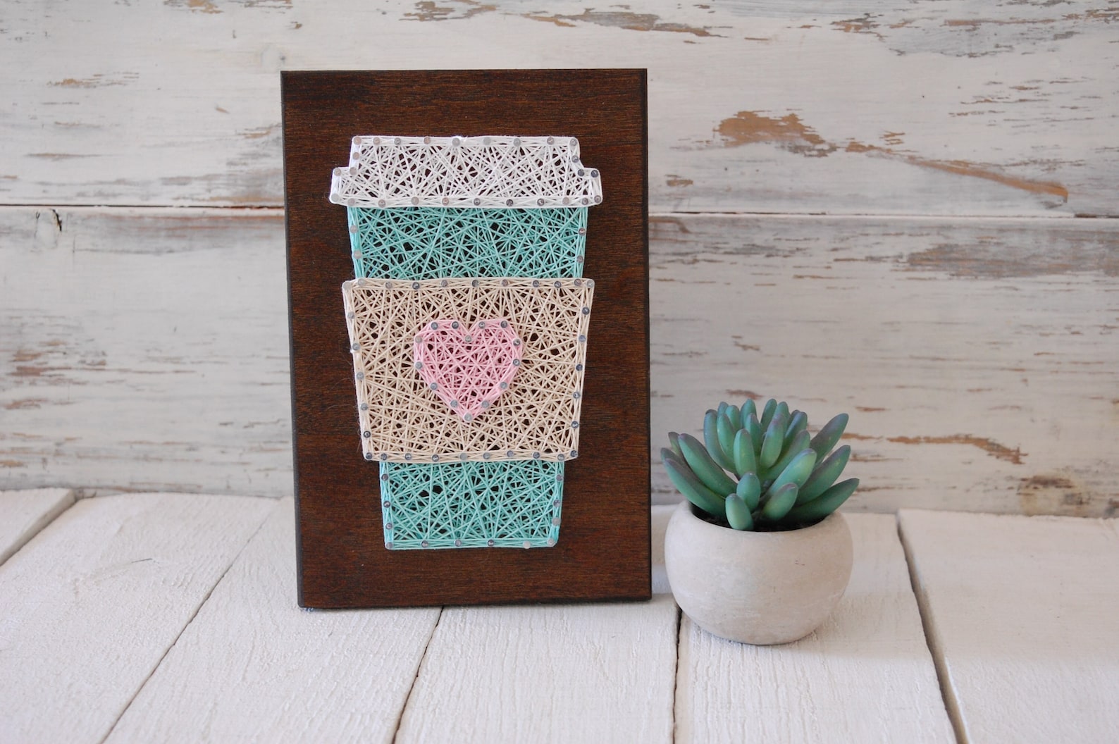 Coffee Cup String Art Coffee Bar Kitchen Decor Coffee Lover | Etsy