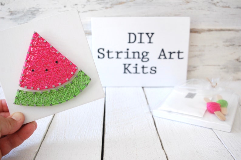 DIY Watermelon String Art Kit Do It Yourself Watermelon Etsy