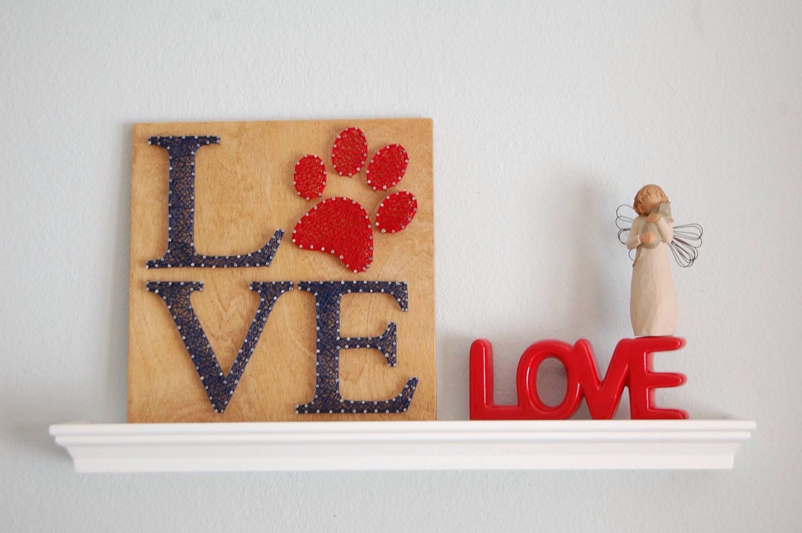 Love Paw Print string art pet animal lover dog mom Dog | Etsy
