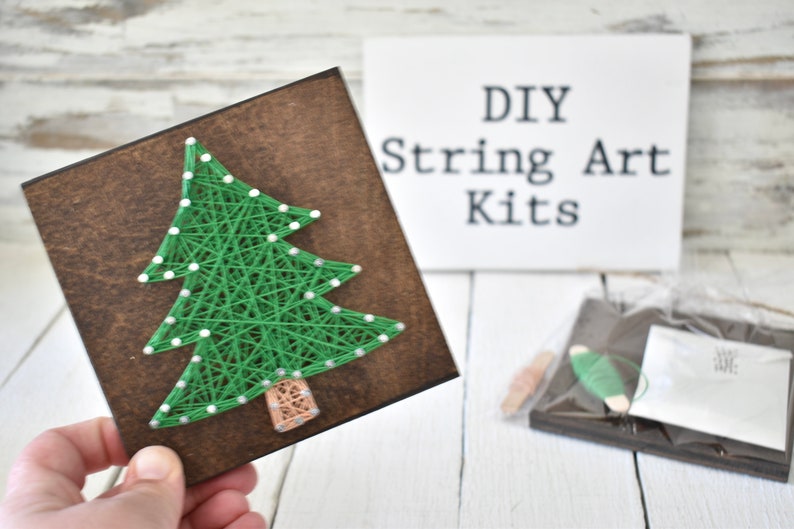 DIY Christmas Tree String Art Kit Do It Yourself Winter Etsy