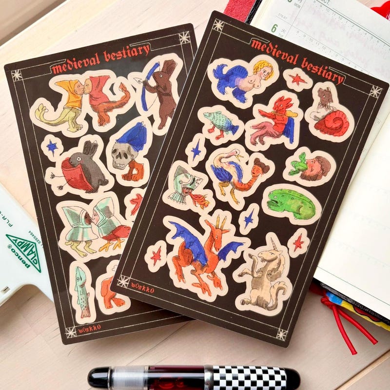Medieval Clear Stickers - Etsy