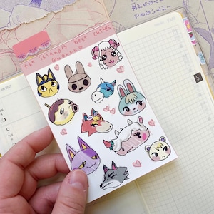Animal Villager Cuties | Sticker Sheet | FREE SHIPPING! | Weatherproof Paper Planner Stickers | w0nkk0