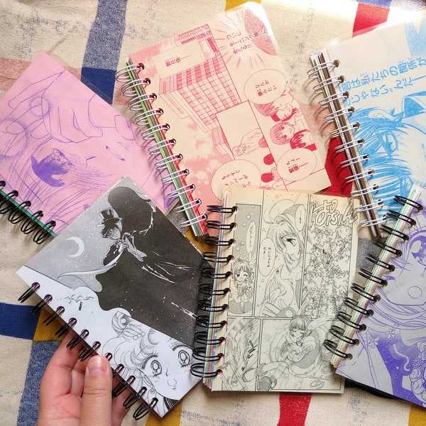 Manga Junk Journals | Vintage Retro Manga, Ephemera, Japanese Anime Notebook, Blank Sketchbook, Collage, Kawaii Book | w0nkk0