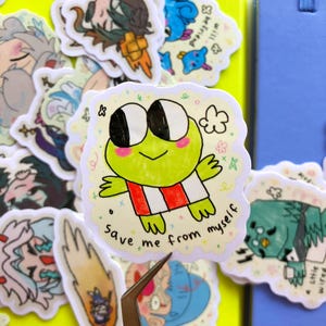 Save me from Myself | Kawaii Froggie Die Cut Vinyl Stickers | FREE SHIPPING! | Vinyl Stickers | w0nkk0