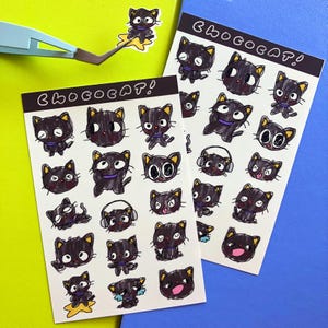 Schokoladen Katze! | Stickerbogen | KOSTENLOSER VERSAND! | Wetterfeste Planer Aufkleber | w0nkk0