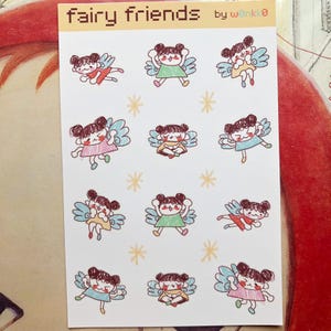 Scribble Fairy Friends Stickers | Kawaii Heisei Juminocore Angels | Sticker Sheet | FREE SHIPPING! |  Deco Planner Stickers | w0nkk0